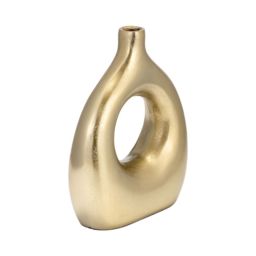 Sagebrook 10" Metal Open Cut Vase - Gold
