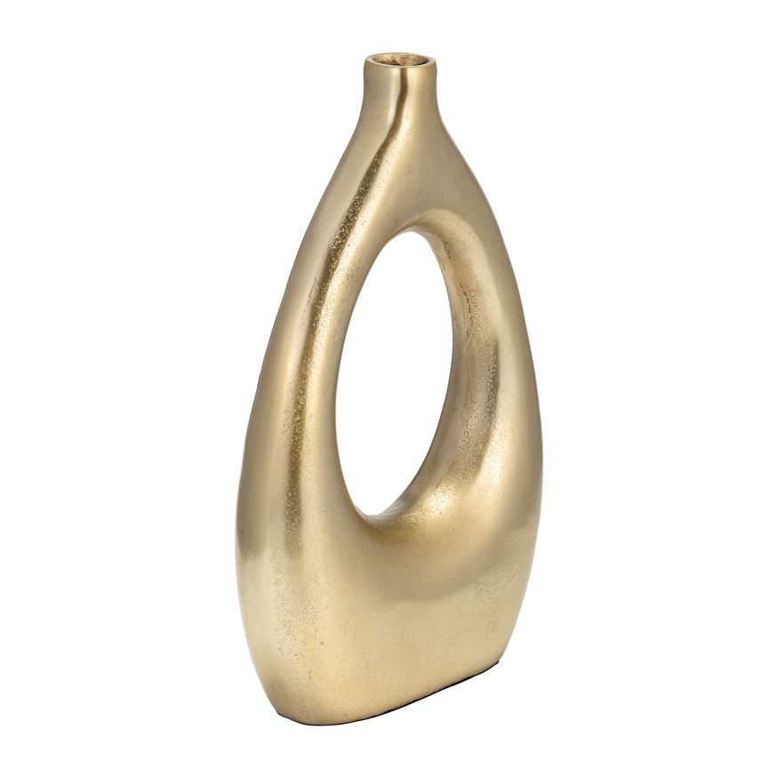 Sagebrook 14" Metal Open Cut Vase - Gold
