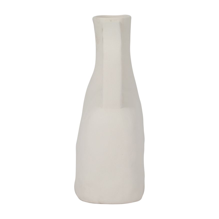 Sagebrook 12" Ceramic Rough Triple Handle Vase - Cotton