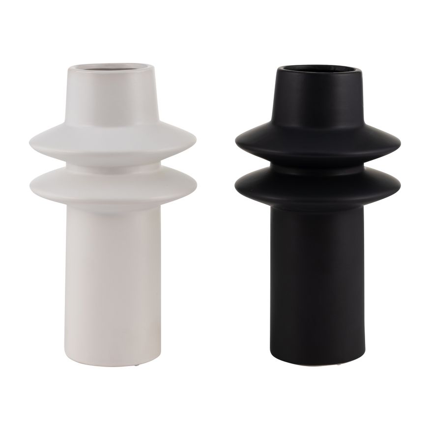 Sagebrook 11" Ceramic Modern Vase - Black