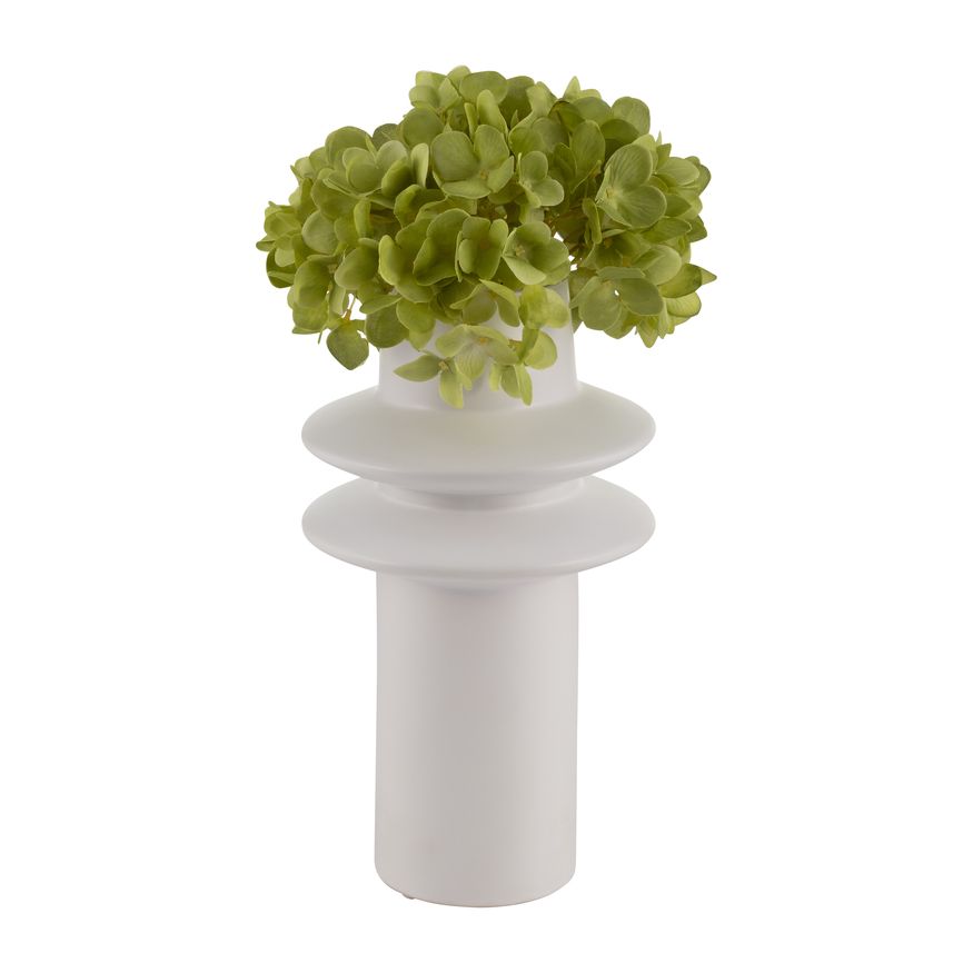 Sagebrook 11" Ceramic Modern Vase - White