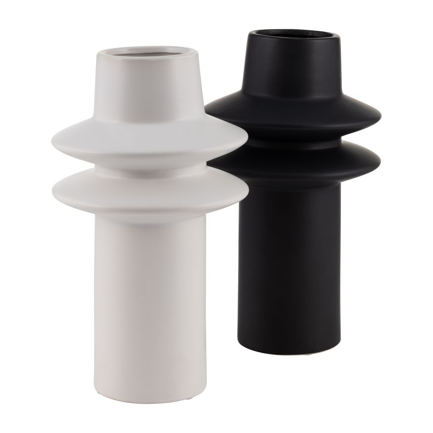 Sagebrook 11" Ceramic Modern Vase - White