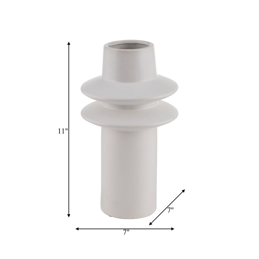 Sagebrook 11" Ceramic Modern Vase - White