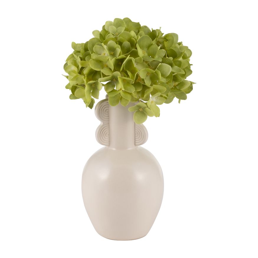 Sagebrook 9" Ceramic Eared Vase - Cotton