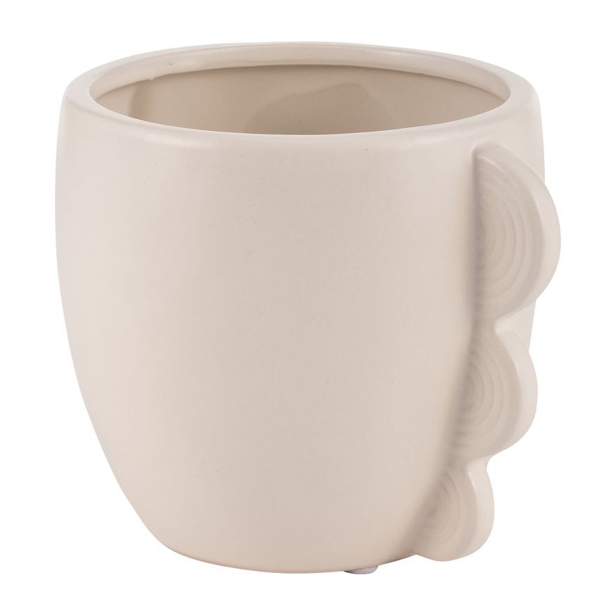 Sagebrook 5" Ceramic Eared Vase - Cotton