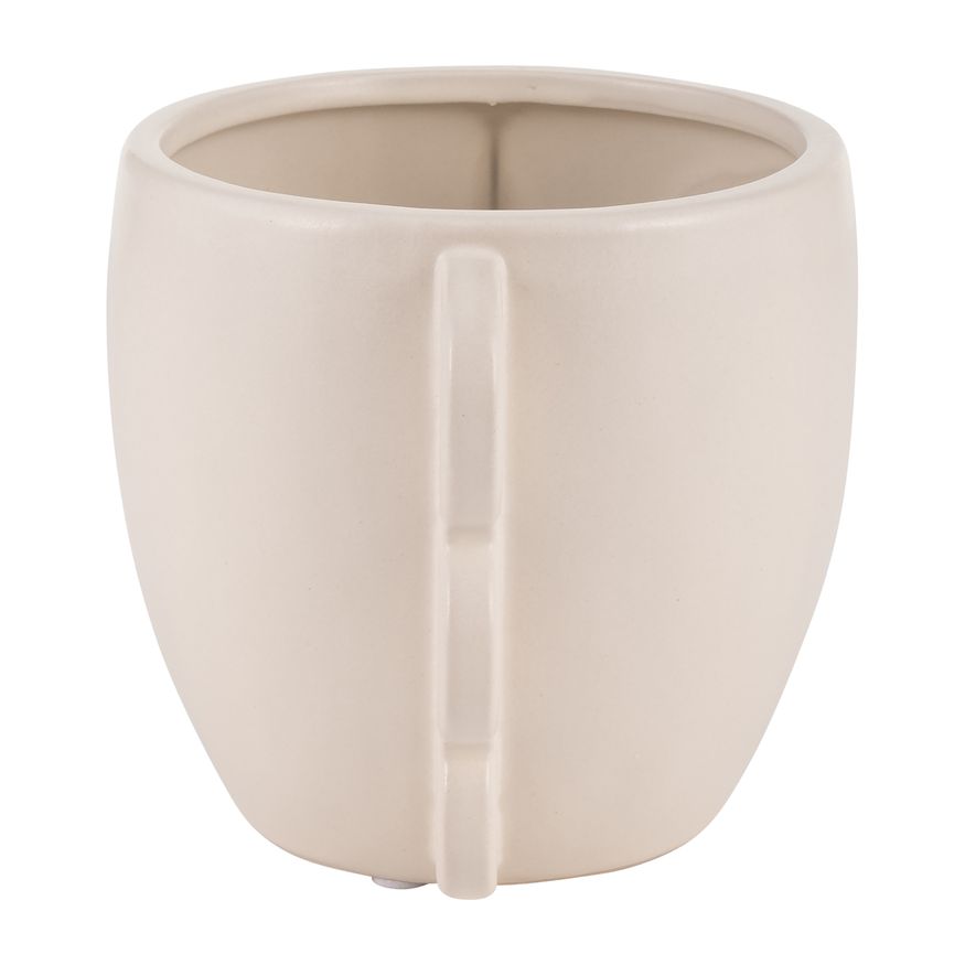 Sagebrook 5" Ceramic Eared Vase - Cotton