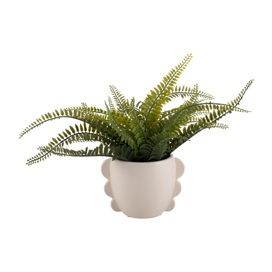 Sagebrook 5" Ceramic Eared Vase - Cotton