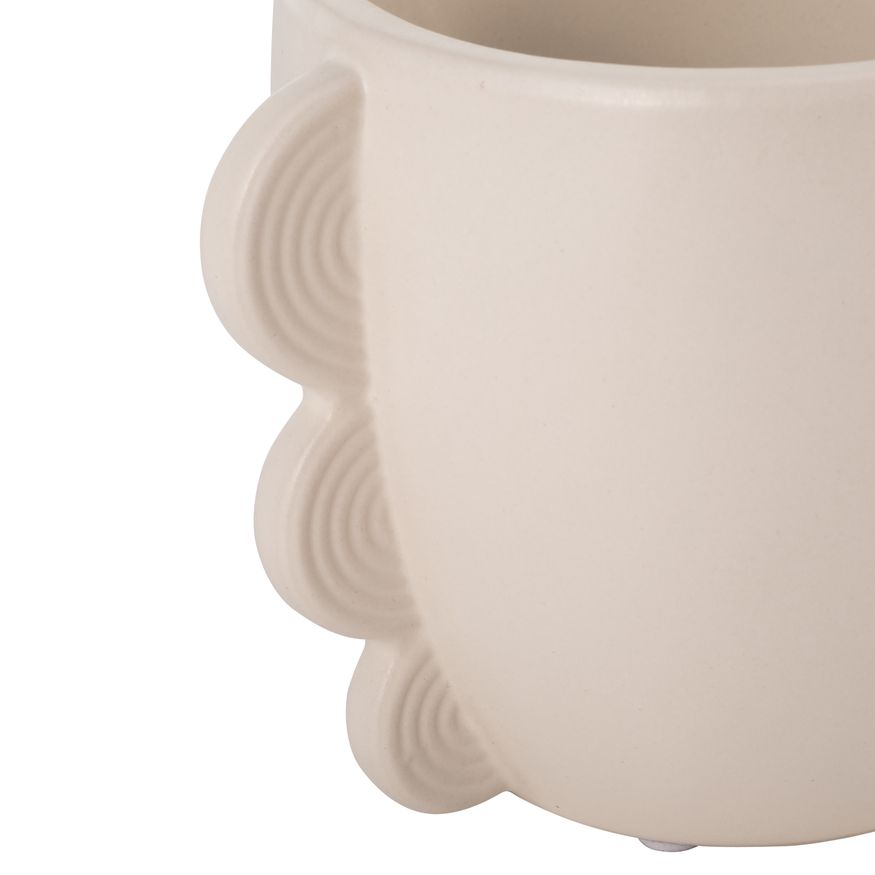 Sagebrook 5" Ceramic Eared Vase - Cotton