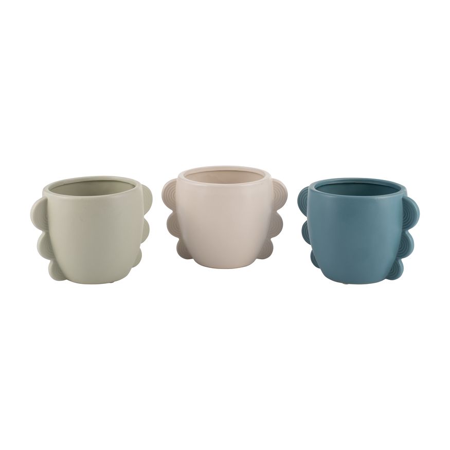 Sagebrook 5" Ceramic Eared Vase - Cotton