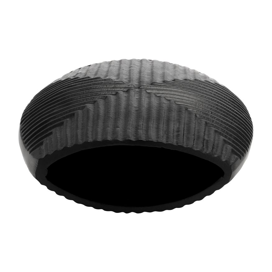 Sagebrook 10" Metal Ribbed Vase - Matte Black