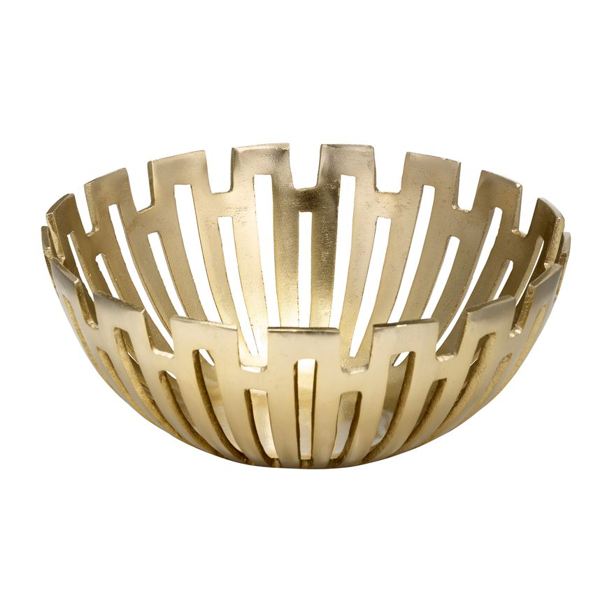 Sagebrook - 11"/14"/16" Metal Geometric Bowls (Set Of 3) in Gold