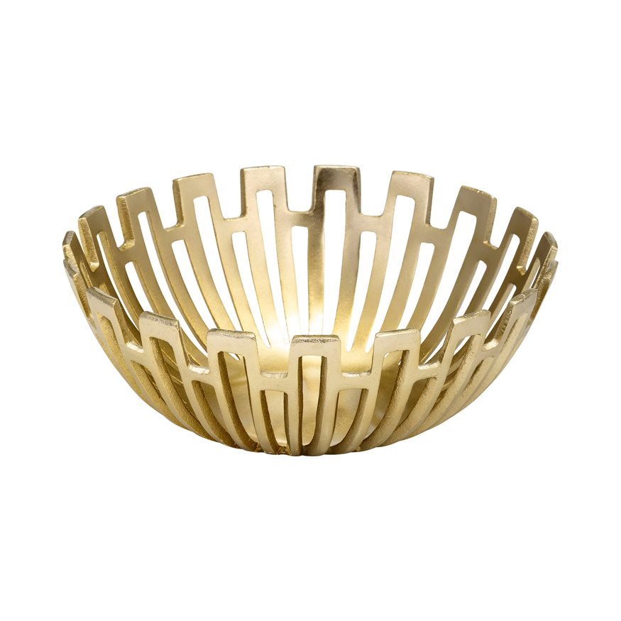Sagebrook - 11"/14"/16" Metal Geometric Bowls (Set Of 3) in Gold