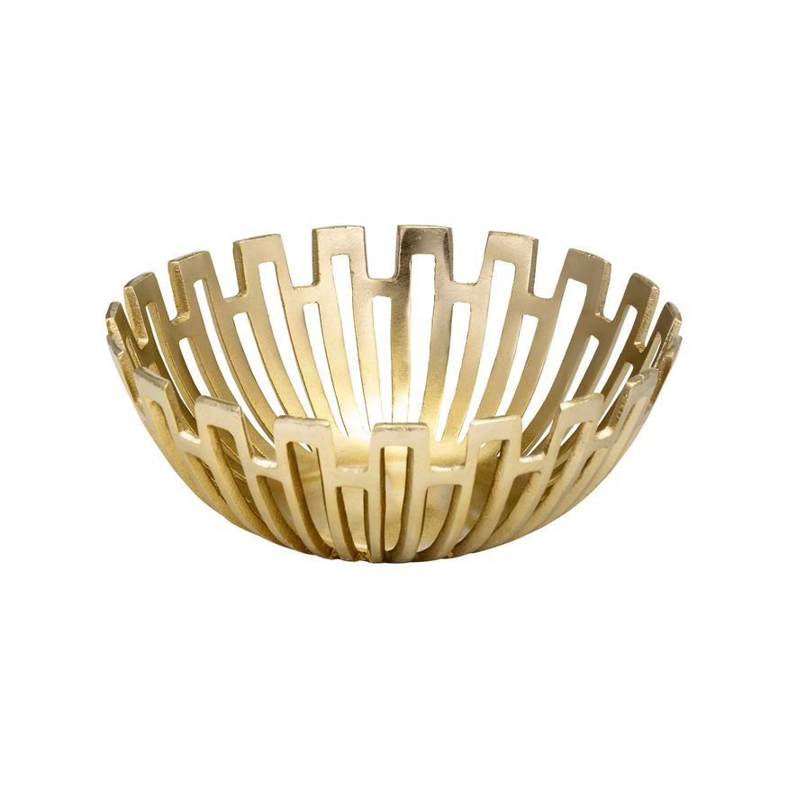 Sagebrook - 11"/14"/16" Metal Geometric Bowls (Set Of 3) in Gold