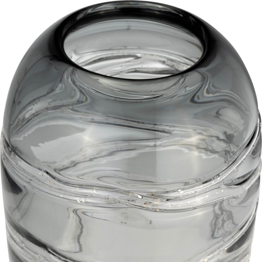 Sagebrook - 13" Glass Veined Vase in Smoke