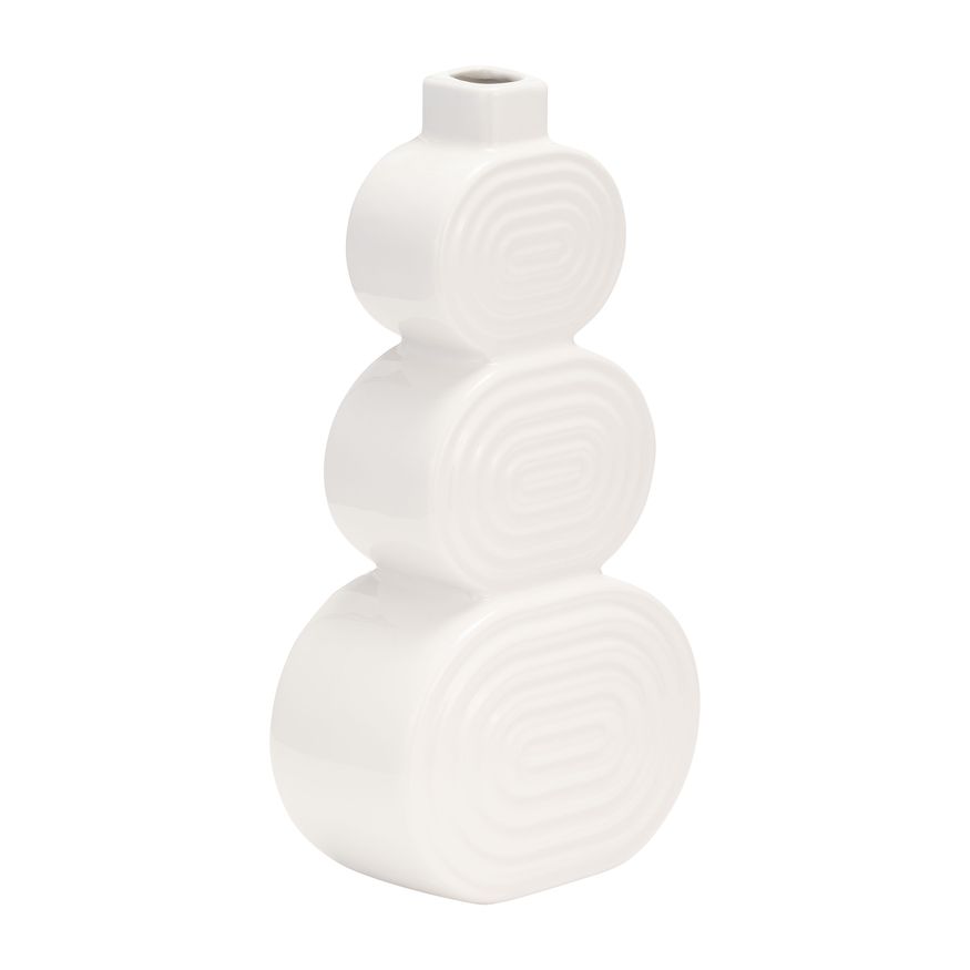 Sagebrook - 10" Ceramic Stacked Circles Vase
