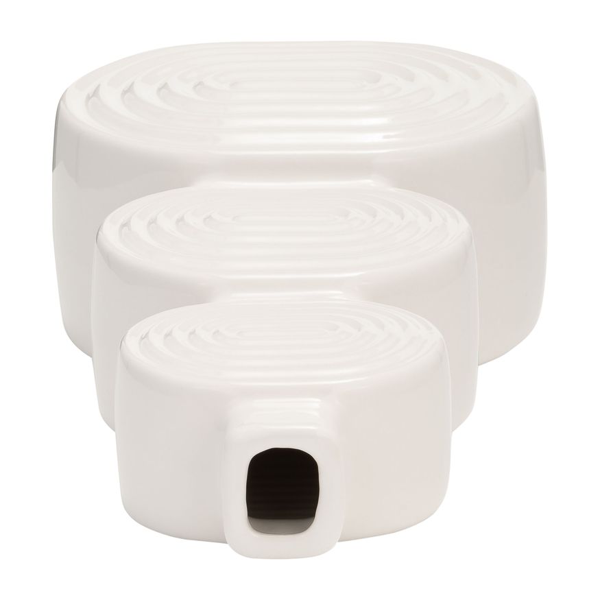 Sagebrook 12" Ceramic Stacked Circles Vase - White