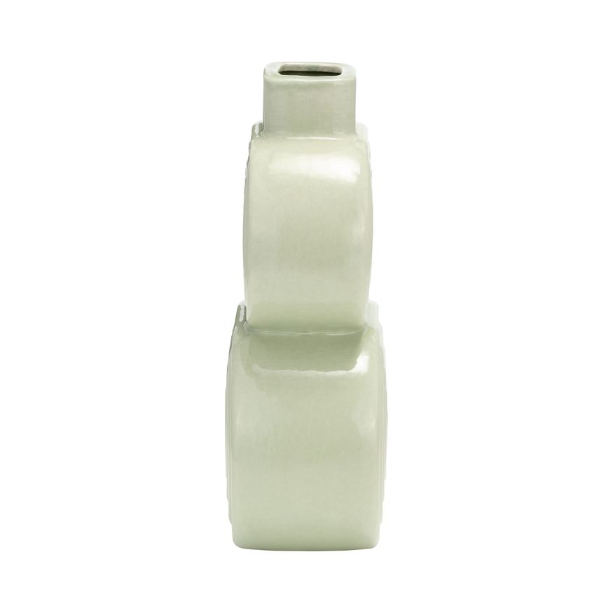 Sagebrook 10" Ceramic Stacked Circles Vase - Cucumber