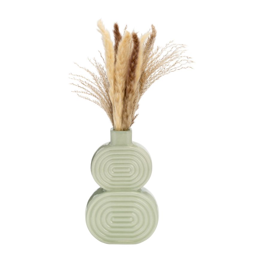 Sagebrook 10" Ceramic Stacked Circles Vase - Cucumber