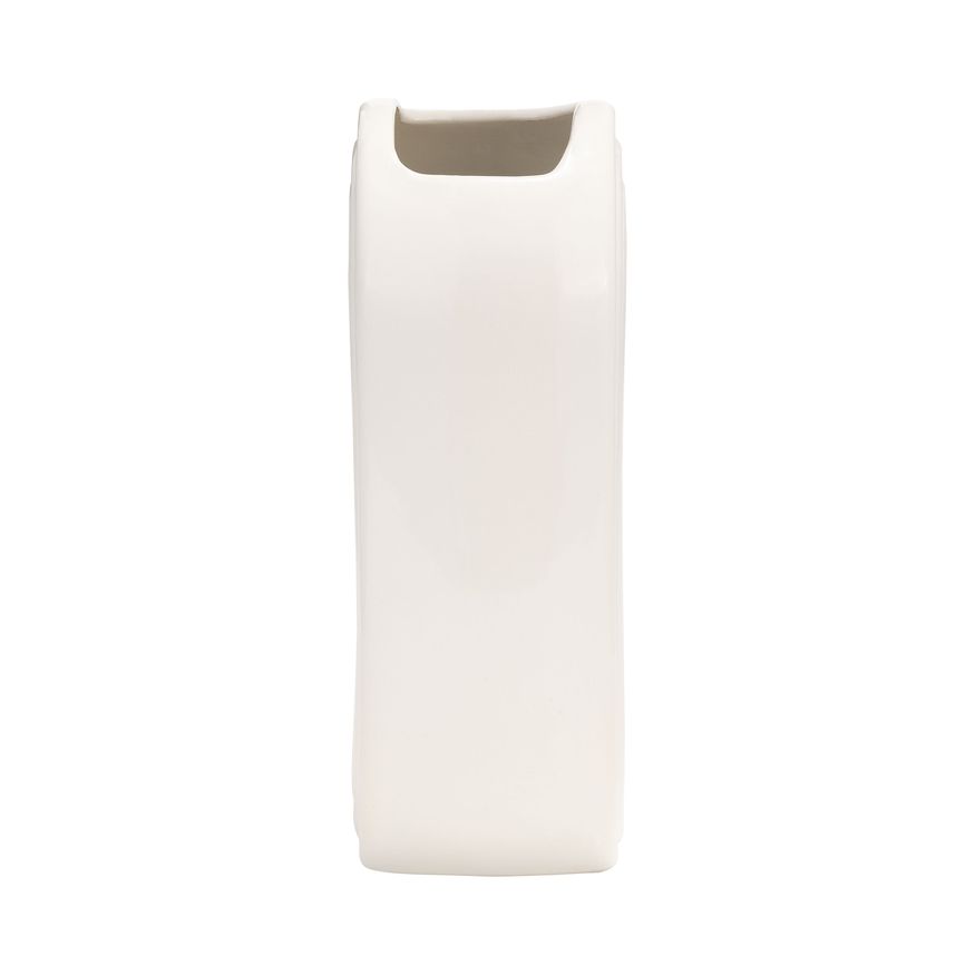 Sagebrook 9" Ceramic Oval Ridged Vase - White