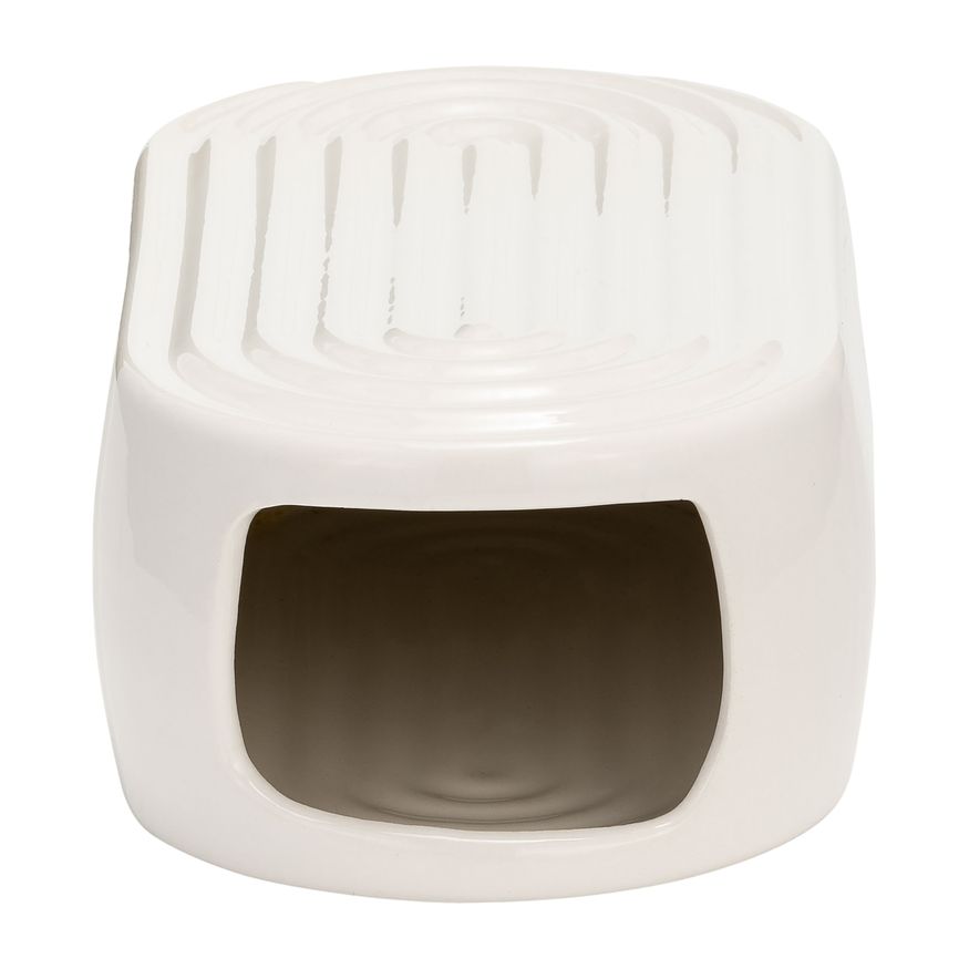 Sagebrook 9" Ceramic Oval Ridged Vase - White