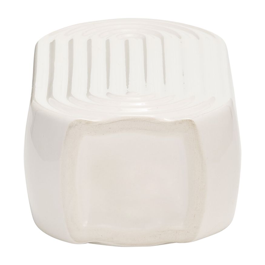 Sagebrook 9" Ceramic Oval Ridged Vase - White