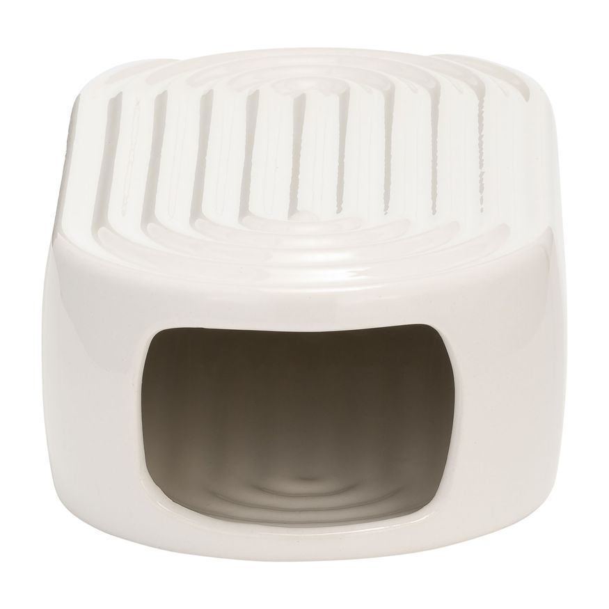 Sagebrook 11" Ceramic Oval Ridged Vase - White