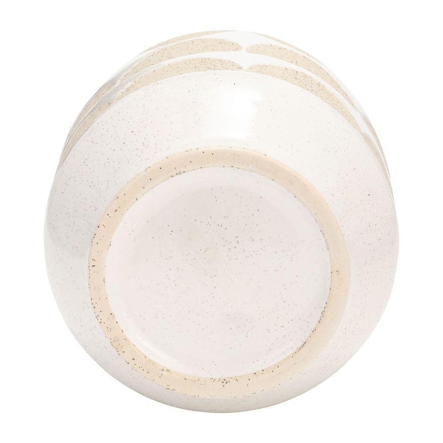 Sagebrook 10" Ceramic Half Circles Vase - Ivory