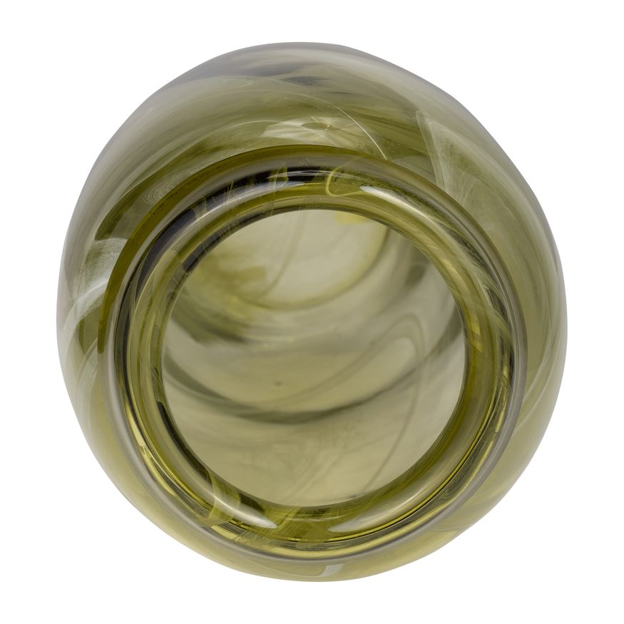 Sagebrook - 14" Glass Vase Green Swirl