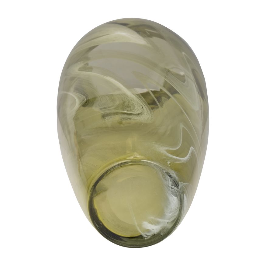 Sagebrook - 14" Glass Vase Green Swirl