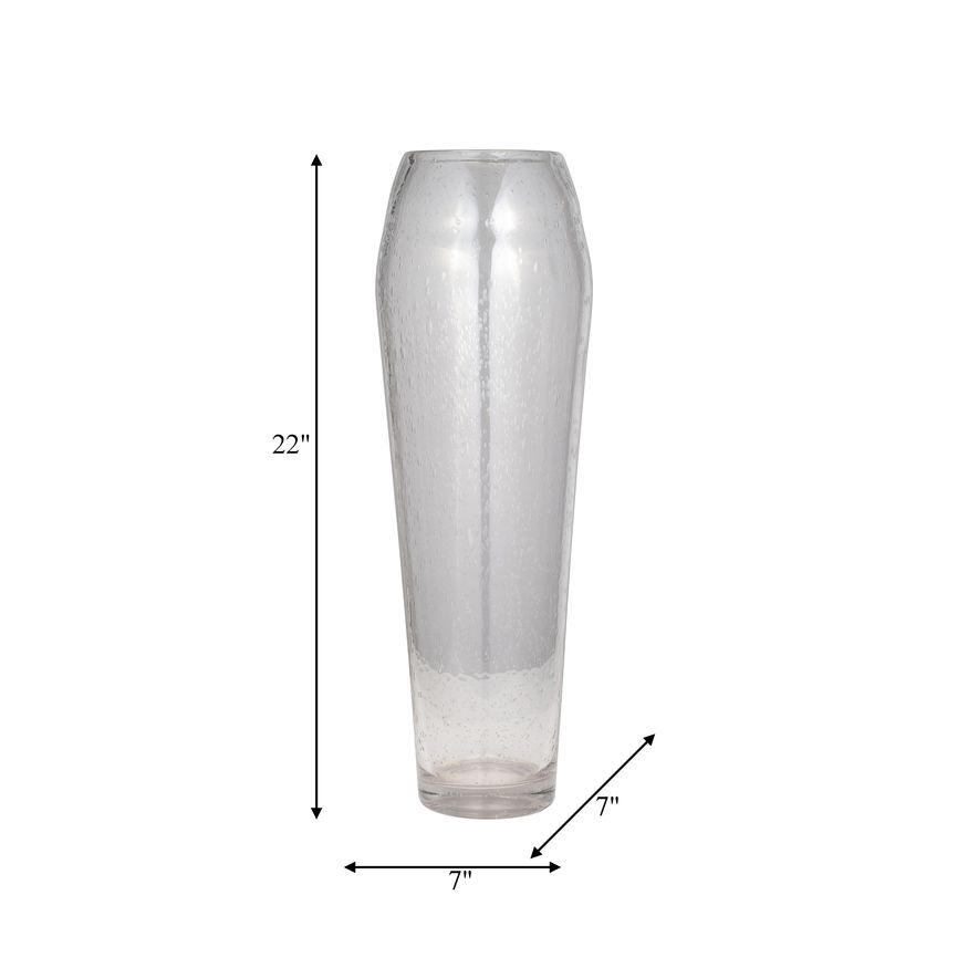 Sagebrook 23" Glass Floor Vase Bubble - Clear