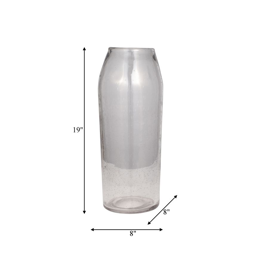 Sagebrook 29" Glass Floor Vase Bubble - Clear