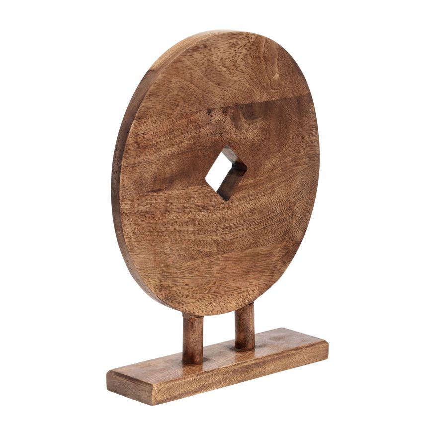 Sagebrook 15" Wood Round Table Decor - Brown