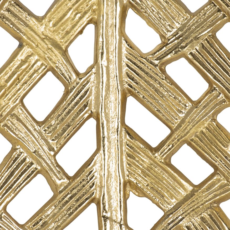 Sagebrook - 14"/21"/23" Metal Open Cut Leaf Plate (Set Of 3) in Gold