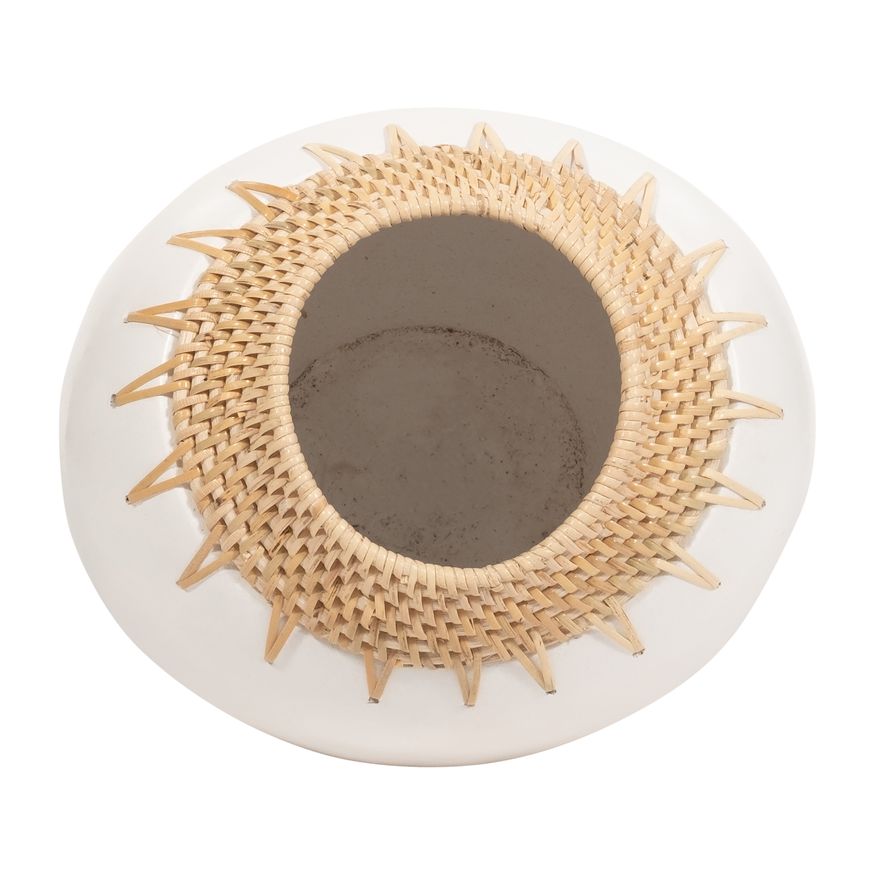 Sagebrook - 12" Terracotta Vase in White/Brown
