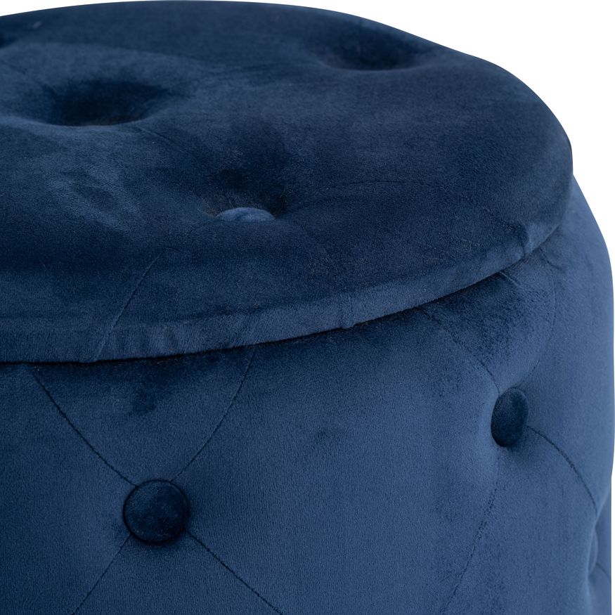 Sagebrook Tufted Storage Ottomans (Set Of 2) - Dark Navy