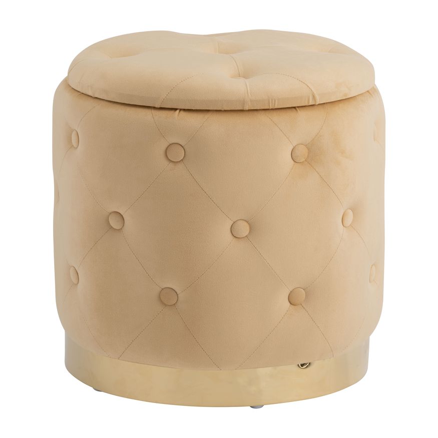 Sagebrook Tufted Storage Ottomans (Set Of 2) - Nude