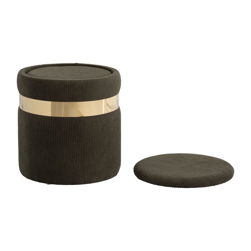 Sagebrook Belted Storage Ottomans (Set Of 2) - Forest Green