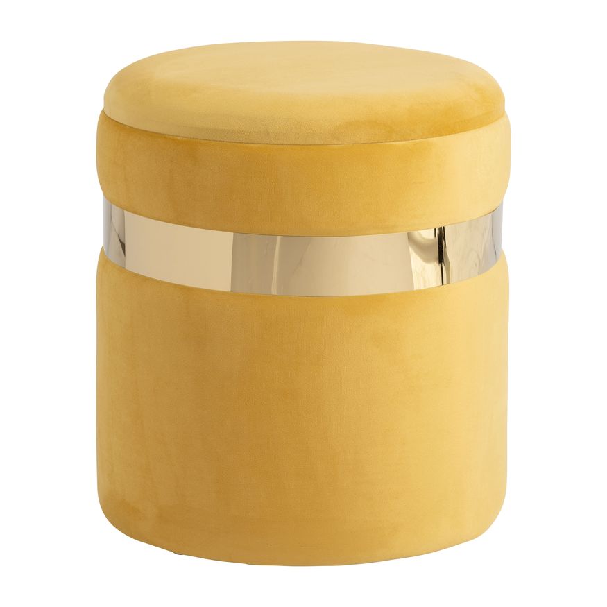 Sagebrook Belted Storage Ottomans (Set Of 2) - Mustard