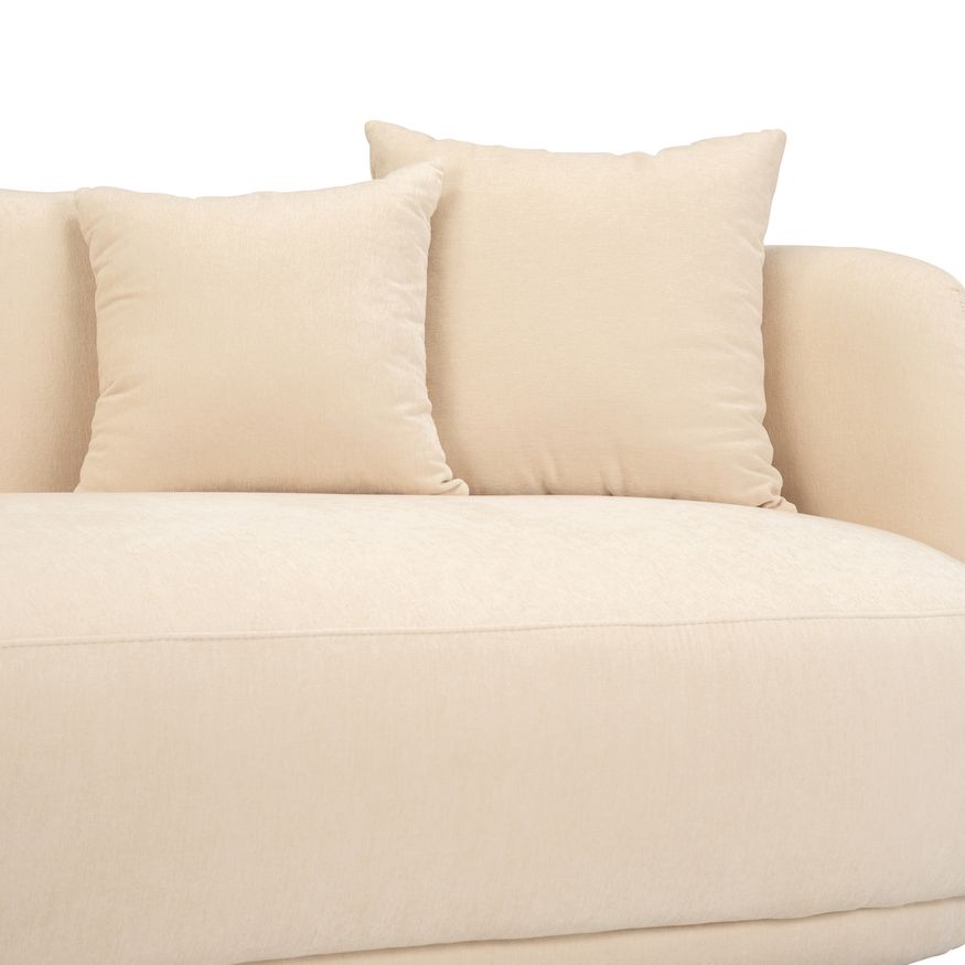 Sagebrook 4-Seater Curved Sofa - Beige