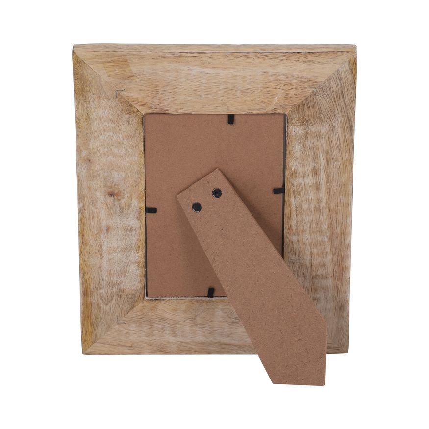 Sagebrook 4"x6" Wood Art Decor Photo Frame - Natural/White
