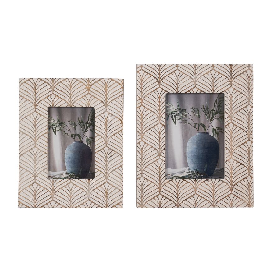 Sagebrook 5"x7" Wood Art Decor Photo Frame - Natural/White