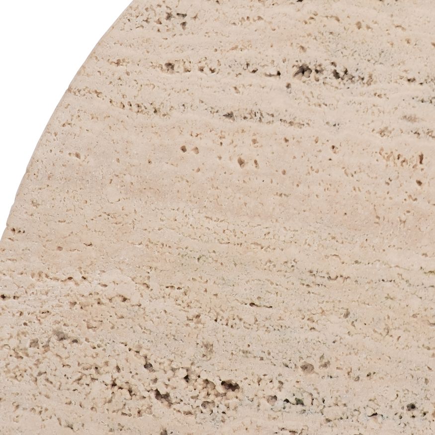 Sagebrook - 5" Travertine Half Dome Bookends (Set Of 2) in Tan