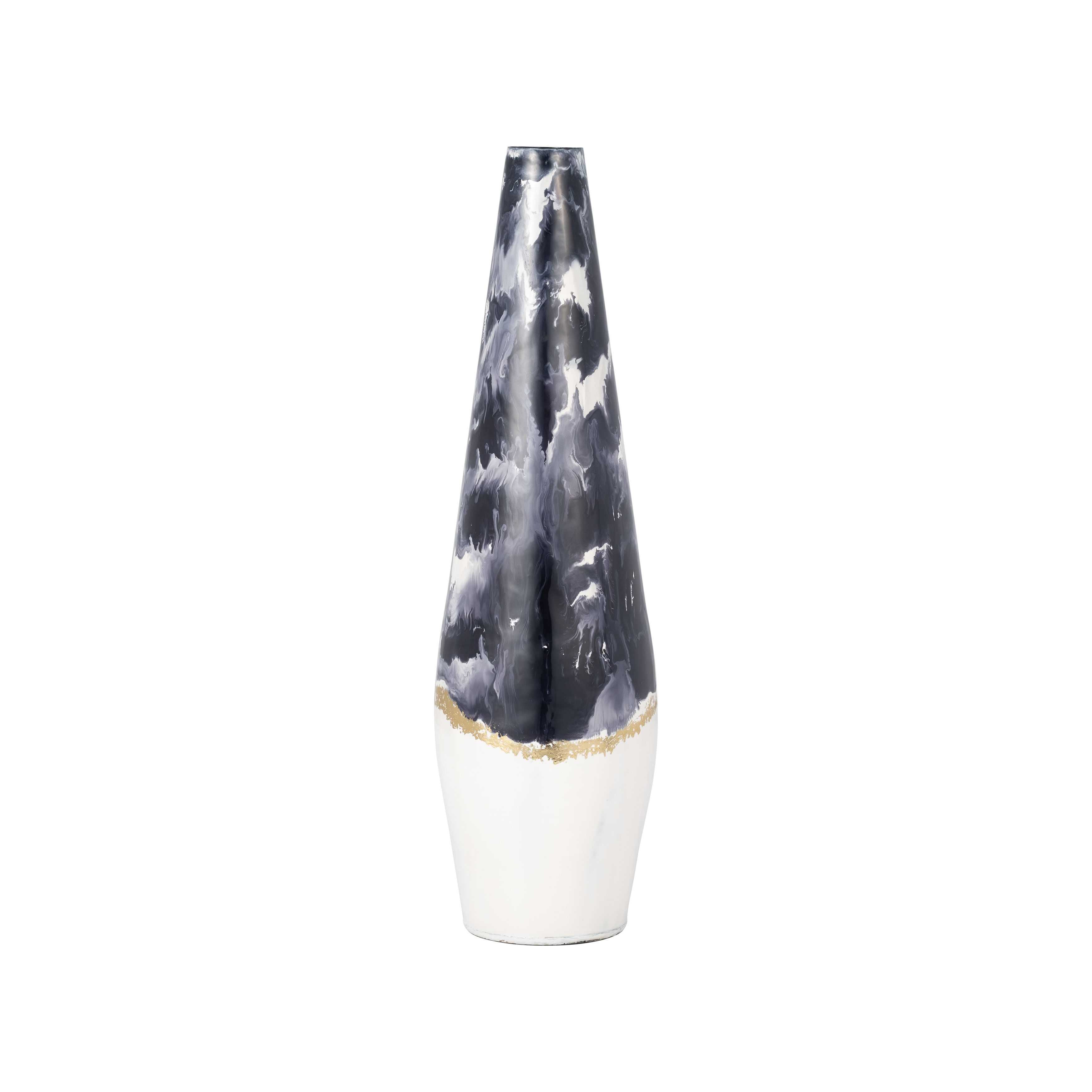 Sagebrook 20" Metal Neptune Floor Vase - Ivory/Navy