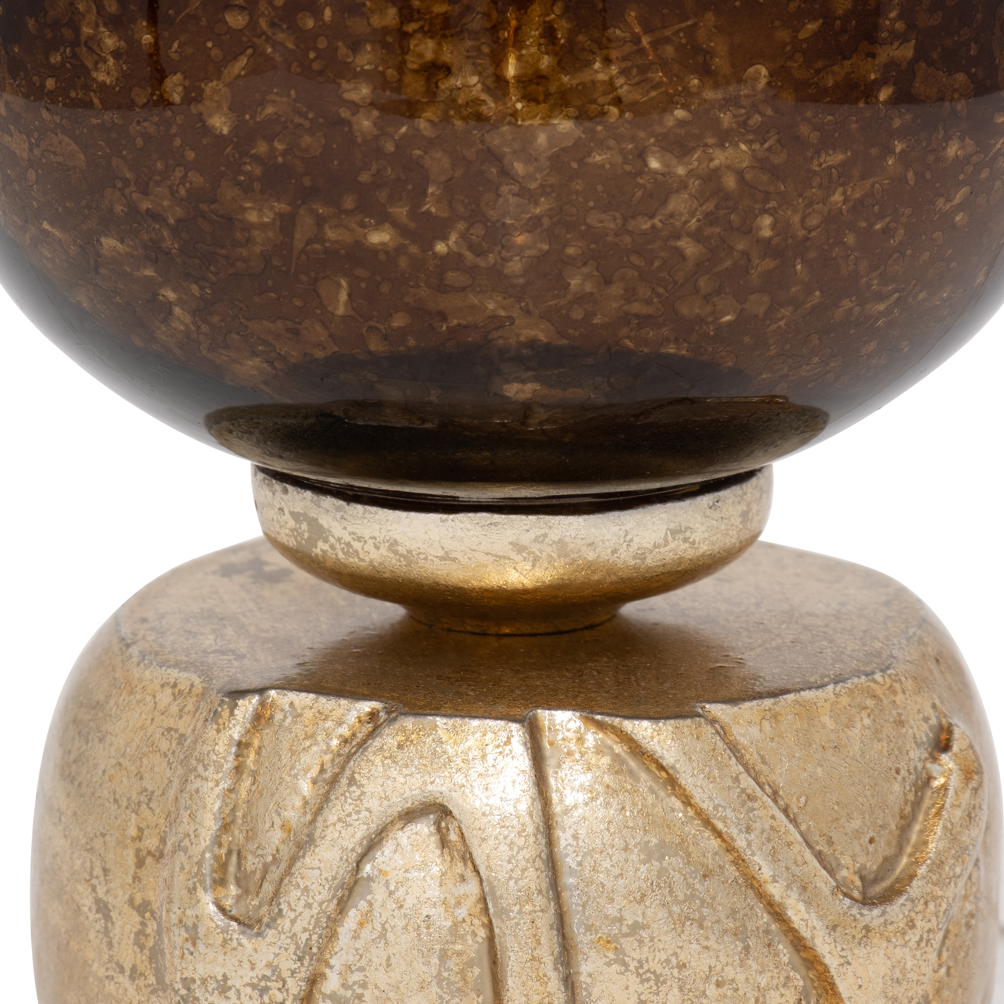 Sagebrook 19" Glass Ombre Candle Holder On Base - Ivory/Gold