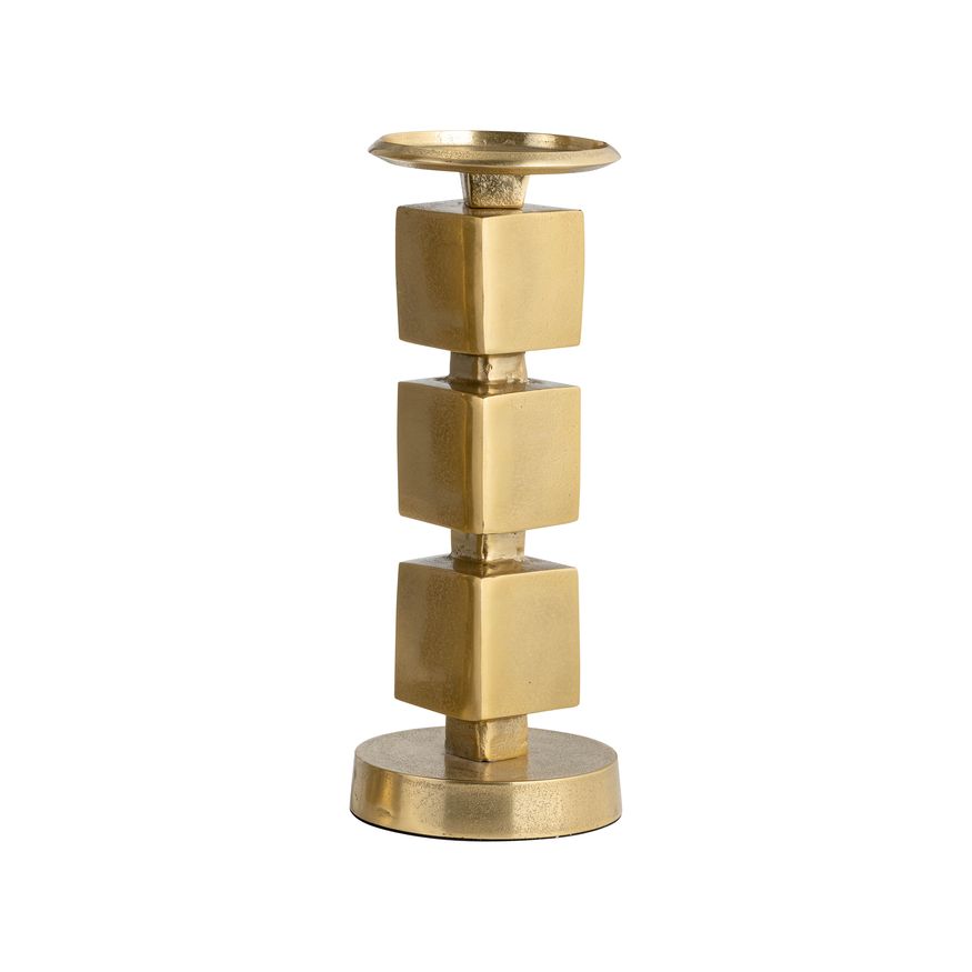Sagebrook 12" Metal Stacked Cubes Candle Holder - Gold