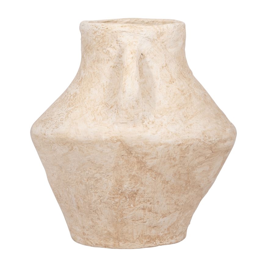 Sagebrook 14" Paper Mache Vase With Handles - White
