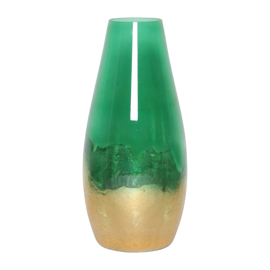 Sagebrook - 11" Glass Gold Dipped Vase