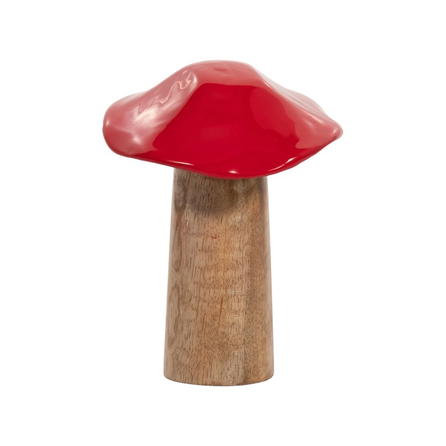 Sagebrook - 6" Wood Toadstool Mushroom