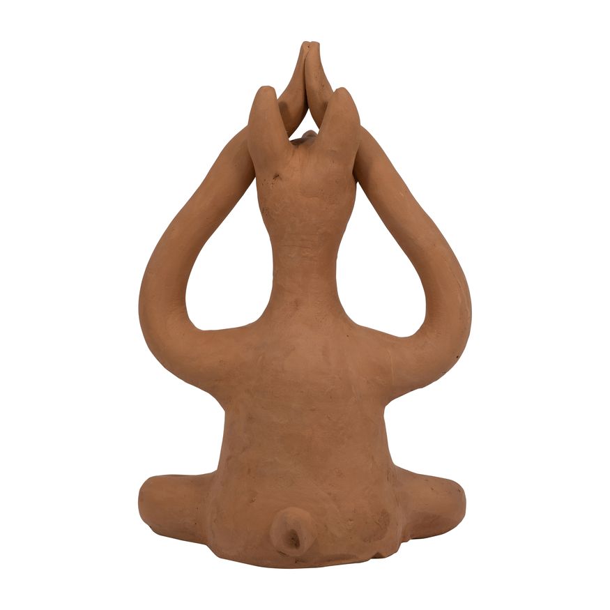 Sagebrook 10" Terracotta Salutation Yoga Bunny - Natural