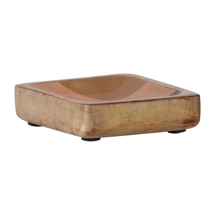 Sagebrook - 4" Wood Mid-Century Trinket Tray in Multi